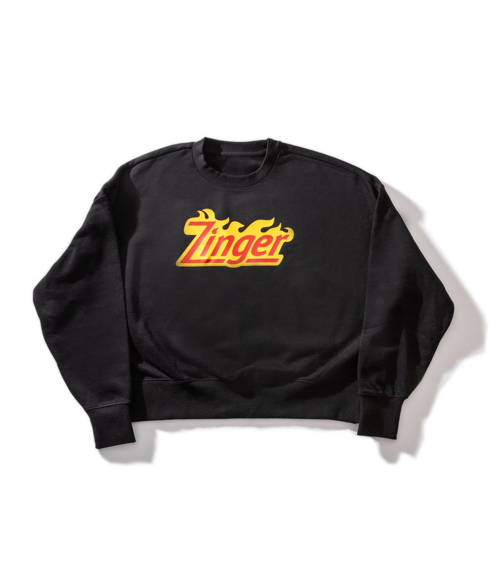 KFC blaxck crew neck jumper with 'Zinger' branded logo