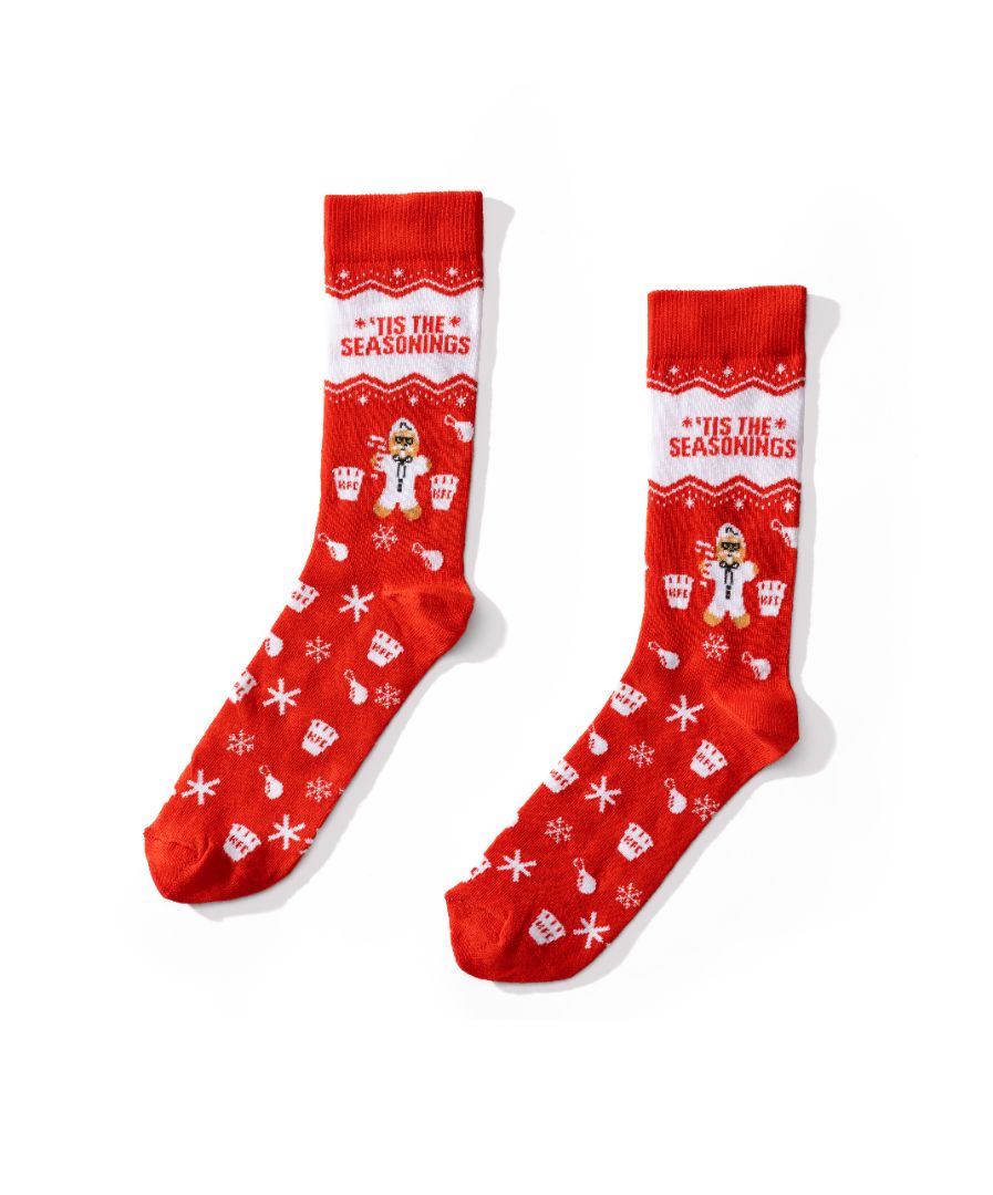 KFC red christmas socks with colonel Sanders dressed as gingerbread man