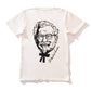 back of view of white KFC tee shirt with black branded portrait of Colonel Sanders