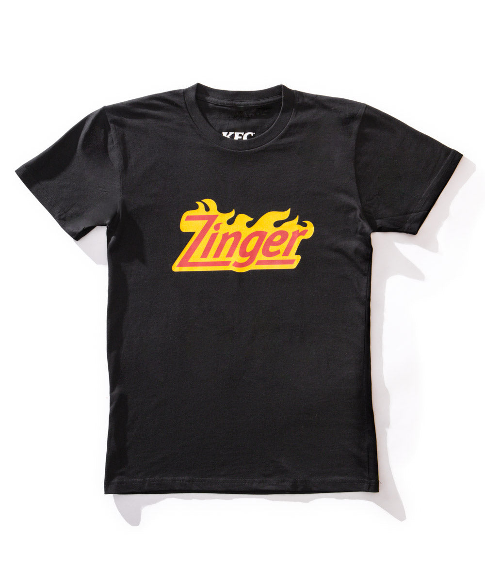 KFC black tee shirt with 'Zinger' branding 