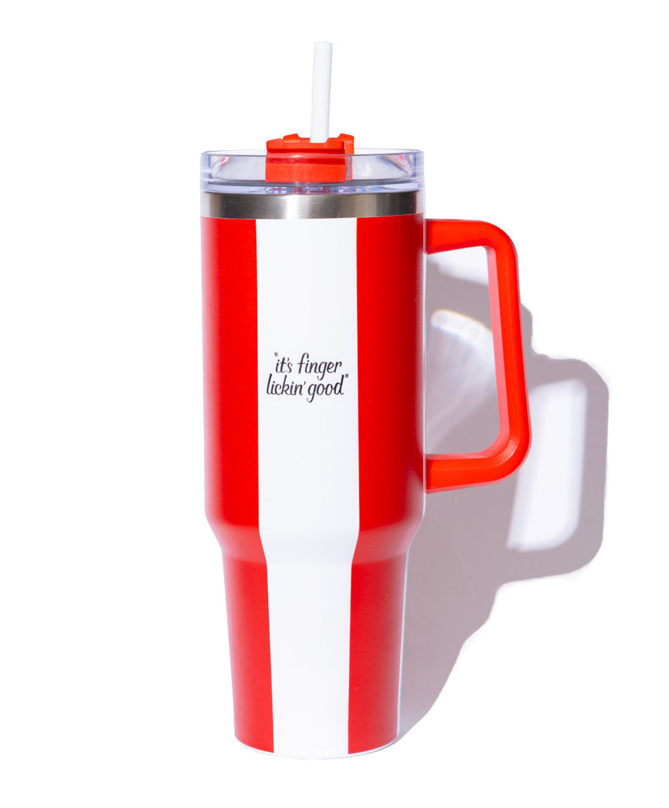 KFC red and white striped tumbler