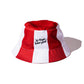 KFC red and white striped bucket hat with 'it's finger lickin' good' logo